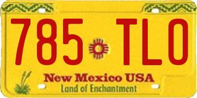 NM license plate 785TLO