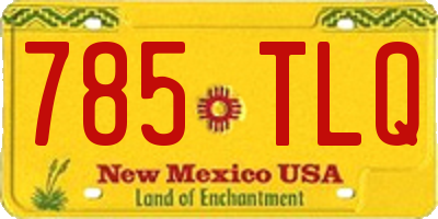 NM license plate 785TLQ