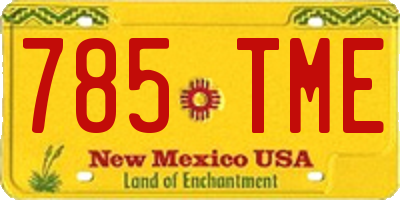 NM license plate 785TME