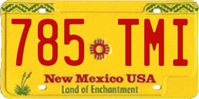 NM license plate 785TMI