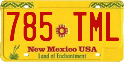 NM license plate 785TML