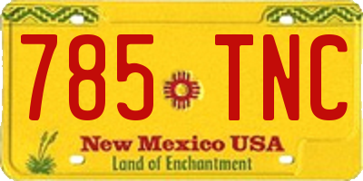 NM license plate 785TNC