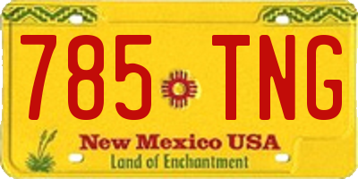 NM license plate 785TNG