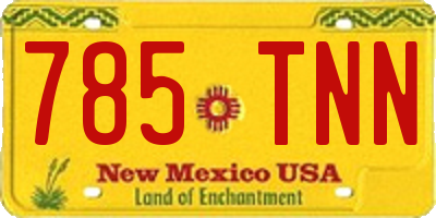 NM license plate 785TNN