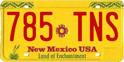 NM license plate 785TNS