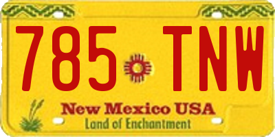 NM license plate 785TNW