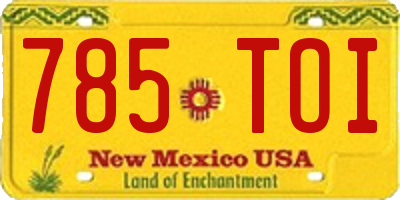 NM license plate 785TOI