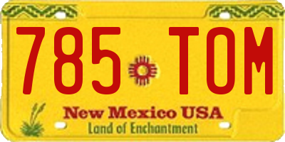 NM license plate 785TOM