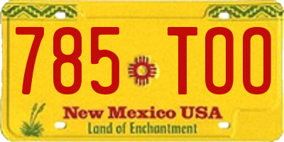 NM license plate 785TOO