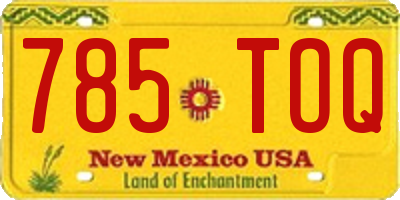 NM license plate 785TOQ