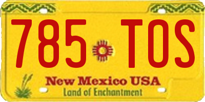 NM license plate 785TOS