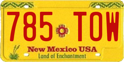 NM license plate 785TOW
