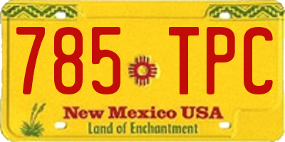 NM license plate 785TPC