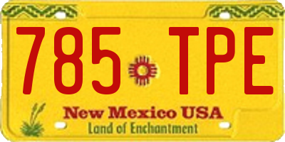 NM license plate 785TPE
