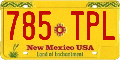 NM license plate 785TPL