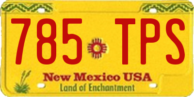 NM license plate 785TPS