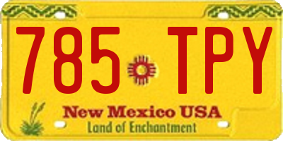 NM license plate 785TPY
