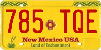 NM license plate 785TQE