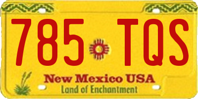 NM license plate 785TQS