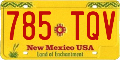 NM license plate 785TQV