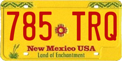 NM license plate 785TRQ