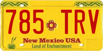 NM license plate 785TRV