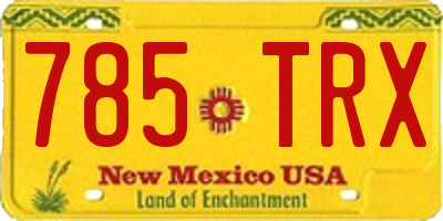 NM license plate 785TRX