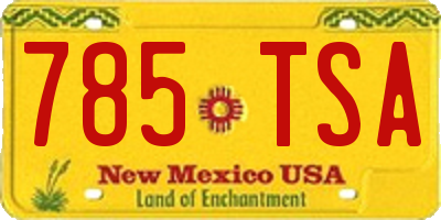 NM license plate 785TSA