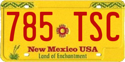 NM license plate 785TSC
