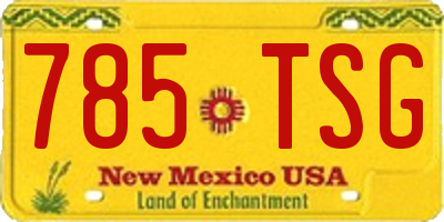 NM license plate 785TSG