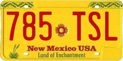 NM license plate 785TSL