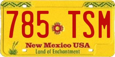 NM license plate 785TSM