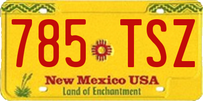 NM license plate 785TSZ