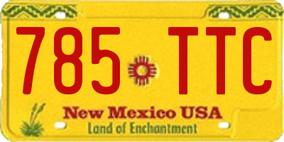 NM license plate 785TTC