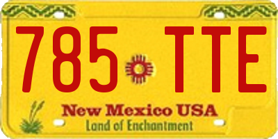 NM license plate 785TTE