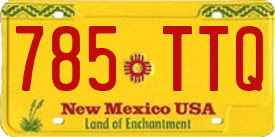 NM license plate 785TTQ