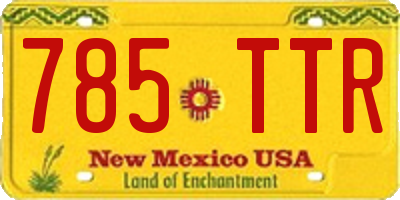 NM license plate 785TTR