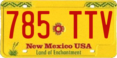 NM license plate 785TTV