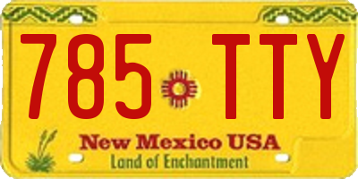NM license plate 785TTY