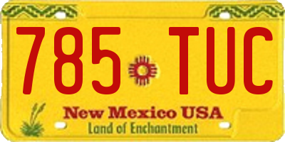 NM license plate 785TUC