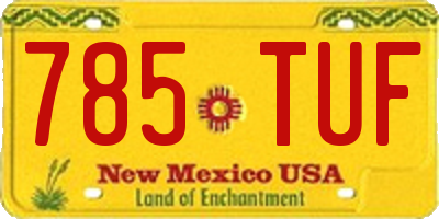 NM license plate 785TUF