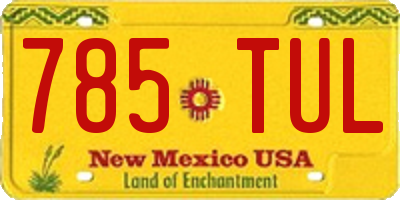 NM license plate 785TUL