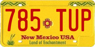 NM license plate 785TUP