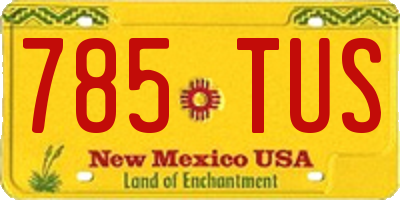NM license plate 785TUS