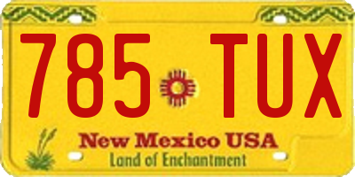 NM license plate 785TUX