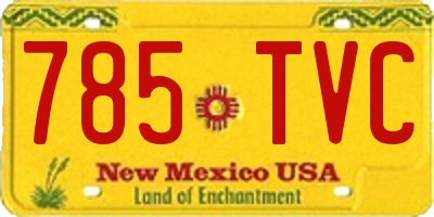 NM license plate 785TVC