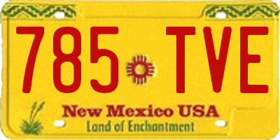 NM license plate 785TVE