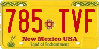 NM license plate 785TVF
