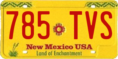 NM license plate 785TVS