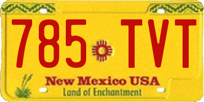 NM license plate 785TVT